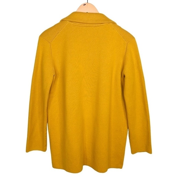 Magaschoni gold yellow wool-blend fall open blazer pockets lapel jacket small - Picture 12 of 16